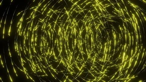 Vibrant seamless loop animation of lemon yellow light lines forming an organic Stock Footage 340704144