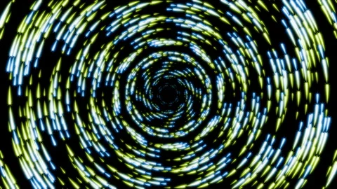 Vibrant seamless loop animation of lime green and cyan star particles rotating Stock Footage 340918228