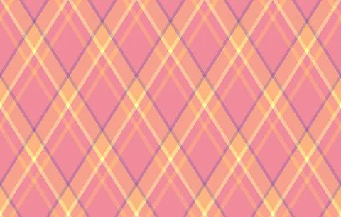 A vibrant, seamless pastel plaid pattern featuring soft pink, peach, and lave Stock Illustration