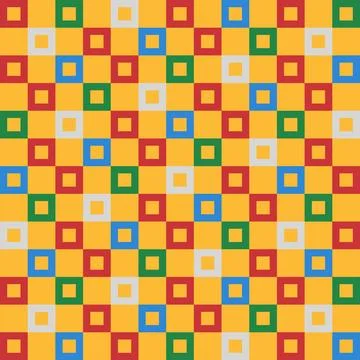 Vibrant seamless pattern featuring colorful squares in check and plaid styl.. Stock Illustration