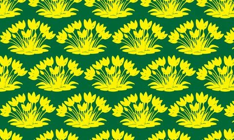 A vibrant, seamless pattern featuring yellow flowers for a fresh, spring-inspire Stock Illustration
