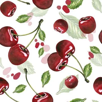 A vibrant seamless pattern hand-painted watercolor illustration featuring Stock Illustration