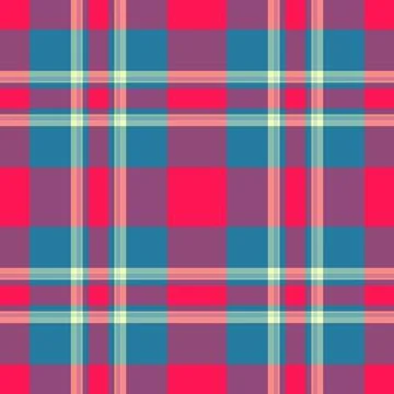 Vibrant seamless plaid pattern. Abstract colorful texture, retro geometric st Stock Illustration