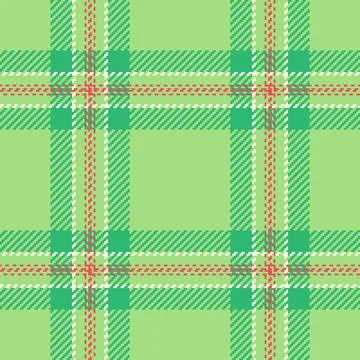 Vibrant seamless plaid pattern. Classic design in shades of green, red, and w Stock Illustration