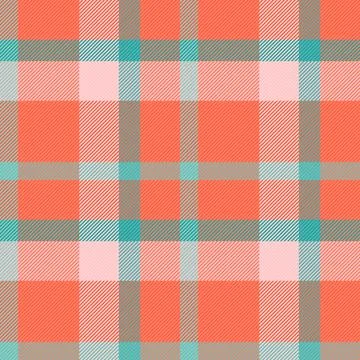 Vibrant seamless plaid pattern in coral, teal, and pink. A classic textile de Stock Illustration