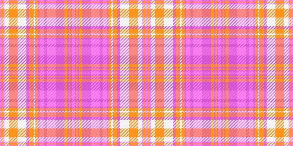 This vibrant seamless plaid pattern features intersecting lines in cheerful s Stock Illustration