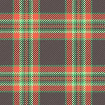 This vibrant seamless plaid pattern features intersecting lines of coral an.. Illustrazione stock