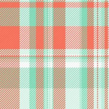 This vibrant, seamless plaid pattern features refreshing coral and mint gre.. Stock Illustration