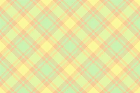 A vibrant, seamless plaid pattern featuring soft pastel yellow, green, and pe Illustrazione stock