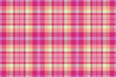 A vibrant seamless plaid pattern featuring pink, orange, and yellow checks. T Stockillustratie