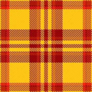 A vibrant seamless plaid pattern featuring rich red and yellow crisscross lin Stock Illustration