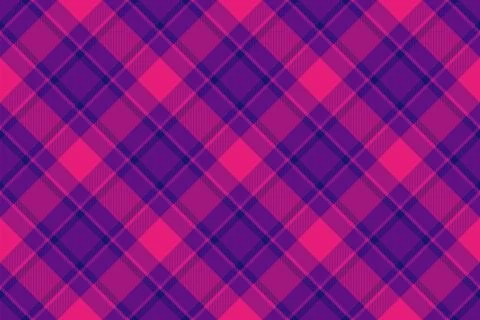 A vibrant seamless plaid pattern featuring crossed diagonal lines in bold pur 库存插图