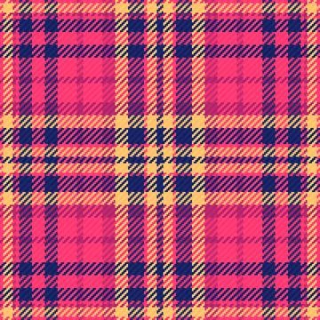 Vibrant seamless plaid pattern featuring a bold crisscross check design. This Stock Illustration