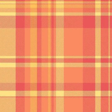 A vibrant seamless plaid pattern featuring warm sunset tones of orange, coral Stock Illustration