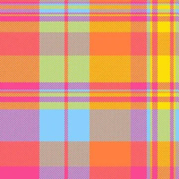 A vibrant, seamless plaid pattern featuring a lively multicolored palette. .. Illustrazione stock