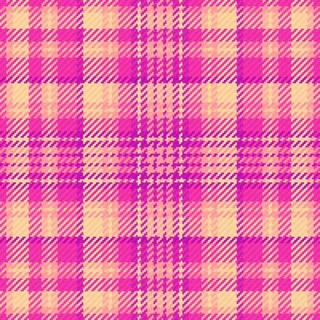 Vibrant seamless plaid pattern featuring a bold pink and light yellow tartan  Stock Illustration