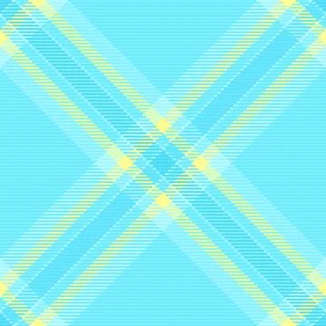 A vibrant seamless plaid pattern featuring diagonal light blue and soft yello Stock Illustration