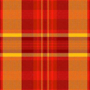 Vibrant seamless plaid pattern featuring warm red and golden yellow hues. Stock Illustration