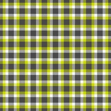 A vibrant seamless plaid pattern featuring a modern yellow, white, and char.. Stock Illustration