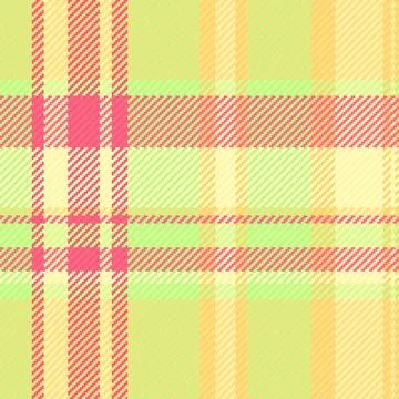 A vibrant, seamless plaid pattern featuring soft yellow, lime green, and pink Stock Illustration