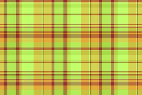 A vibrant seamless plaid pattern with interwoven lines of green, brown, and o Stock Illustration