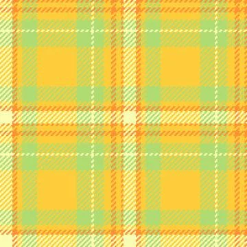 Vibrant, seamless plaid pattern with sunny yellow, green, and orange hues. .. Stock Illustration
