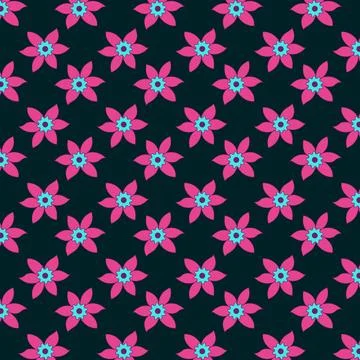 A vibrant seamless repeated floral pattern Stock Illustration