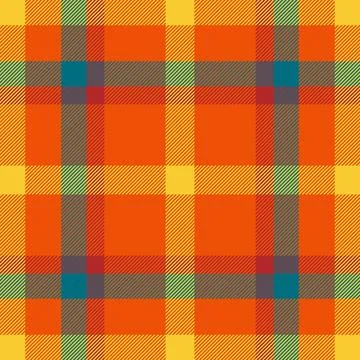 Vibrant seamless tartan pattern in bold, warm hues. Ideal for textiles, backg Stock Illustration
