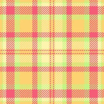 A vibrant, seamless tartan pattern in energetic pink, yellow, and lime gree.. 스톡 일러스트
