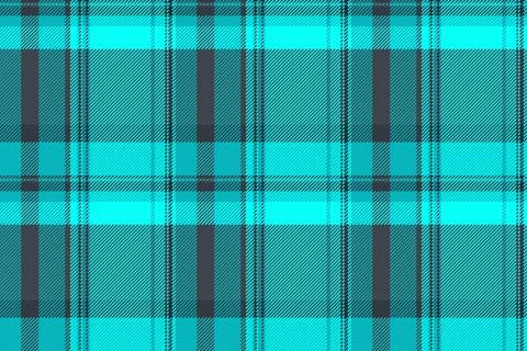 This vibrant seamless tartan pattern features intersecting cyan and dark grey Stock Illustration