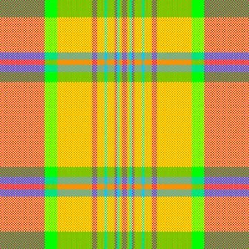 Vibrant seamless tartan pattern featuring a bold mix of neon green, yellow,.. Stock Illustration