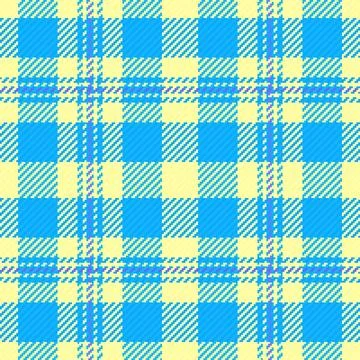 A vibrant, seamless tartan plaid pattern featuring interlocking light blue .. Stock Illustration