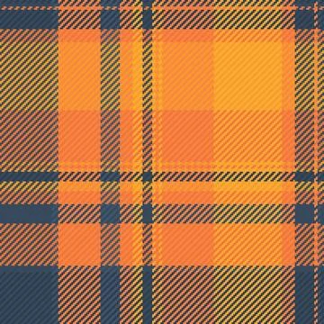 This vibrant seamless tartan plaid pattern features overlapping orange and da Stock Illustration