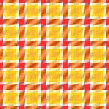 A vibrant, seamless tartan plaid pattern in warm yellow, orange, and red to.. Stock Illustration