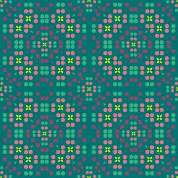 Vibrant simple shapes seamless pattern Stock Illustration