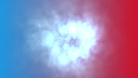 Vibrant smoke explosion in dramatic blue and red gradient background Stockbeeldmateriaal 327980597
