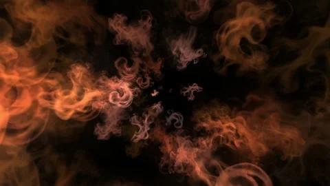 Vibrant Smoke Plume in Dark Background with Orange and White Tones Stock Footage 337227137