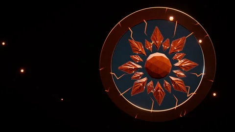 A vibrant solar core token showcases pristine glass and metallic textures, 4K Stock Footage 337571045