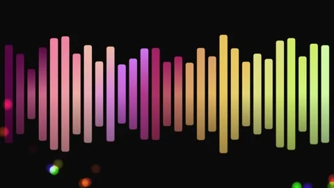 Vibrant Sound Wave Equalizer with Bokeh Lights Overlay in 4K: Dynamic Music.. Stock Footage 328849763