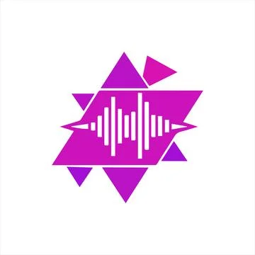Vibrant sound wave logo Stock Illustration
