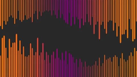 Vibrant sound wave patterns in purple, orange, and black Stock-Footage 263535484