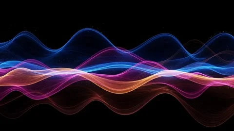 Vibrant Sound Waves on Black Background. Stock Footage 330335933