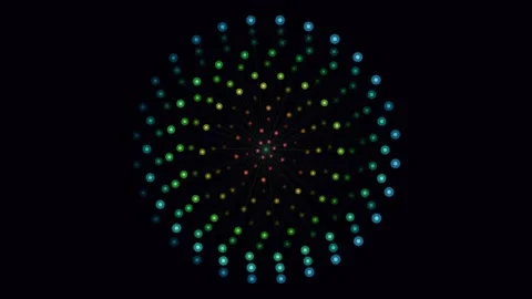 Vibrant spectrum of connected dots visualizing abstract data flow and futur.. Stock Footage 336836642