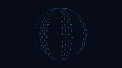 Vibrant sphere with intricate network of lines 動画素材 274172261