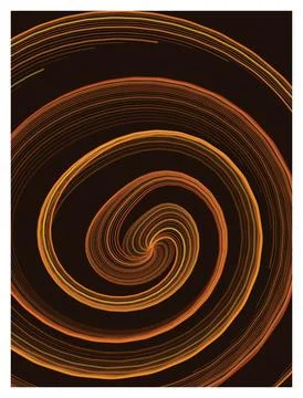 Vibrant spiral formed by thin lines in warm orange and yellow hues. Stockillustratie