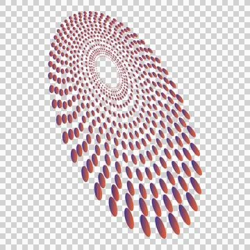 Vibrant spiral pattern. Colorful gradient dots swirl. Stock Illustration