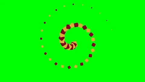 A vibrant spiral pattern composed of alternating red and yellow square tiles Stock Footage 340903916
