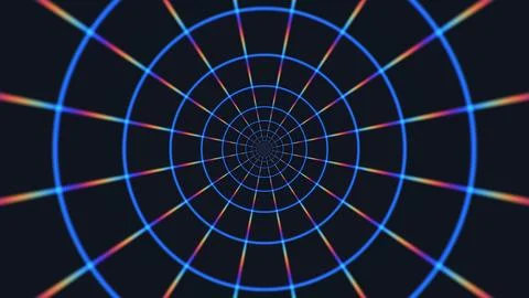 Vibrant spiral pattern on dark backdrop Stock Illustration