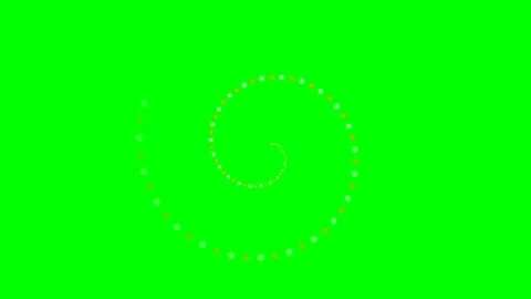 A vibrant spiral pattern formed by small glowing dots on a green screen Stock Footage 341839047