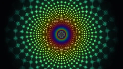 Vibrant spiral pattern with glowing circles and colors in Stock Footage 338226238